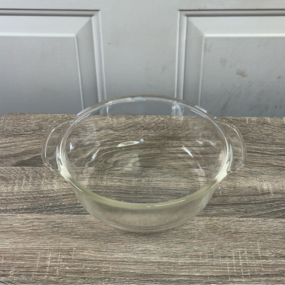 Vintage Fire King‎ Clear Casserole Dish Bowl 2 Qt. USA W/ Handles